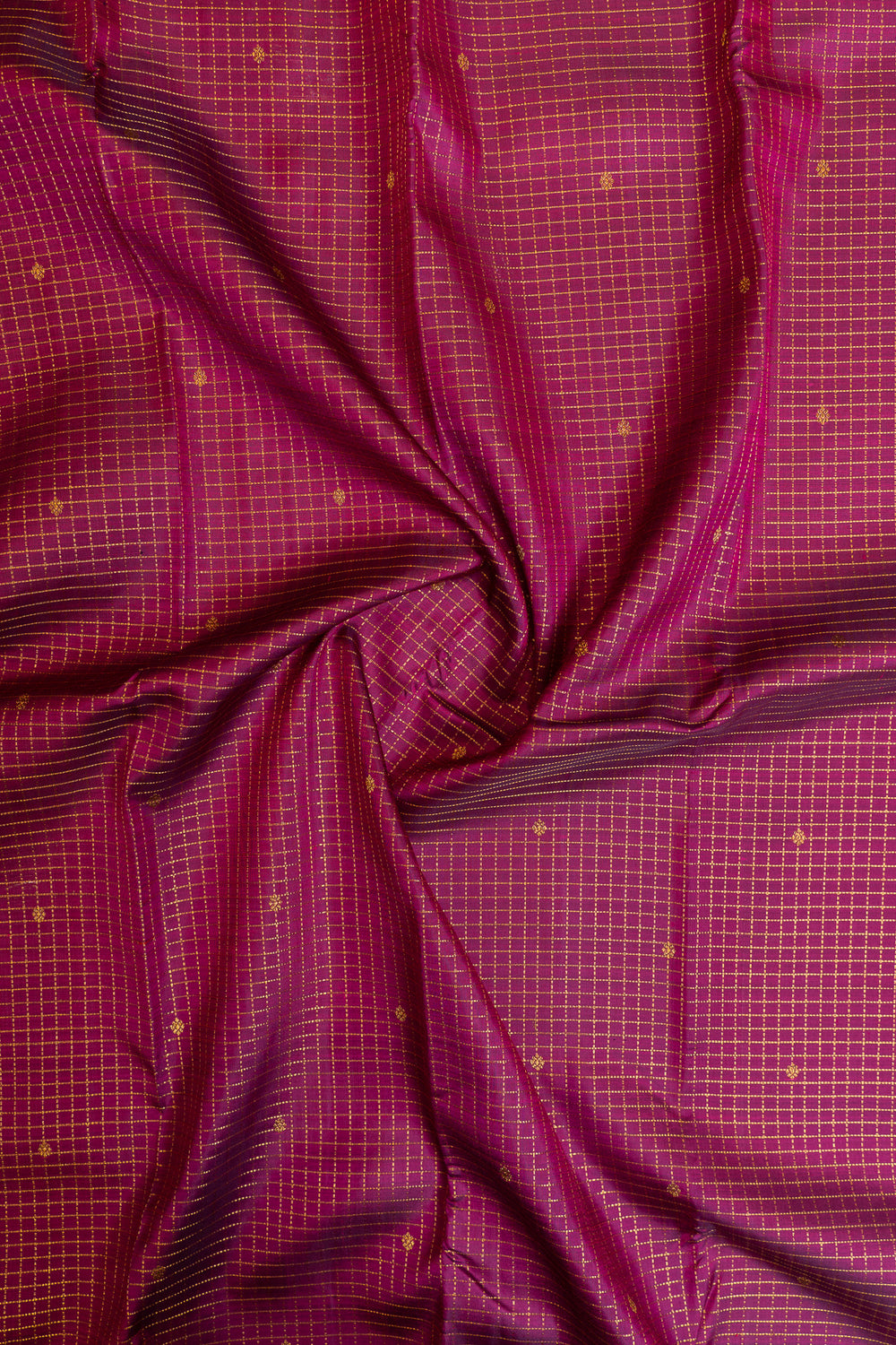 Magenta and baby pink vairaoosi checks pure Kanchipuram silk saree