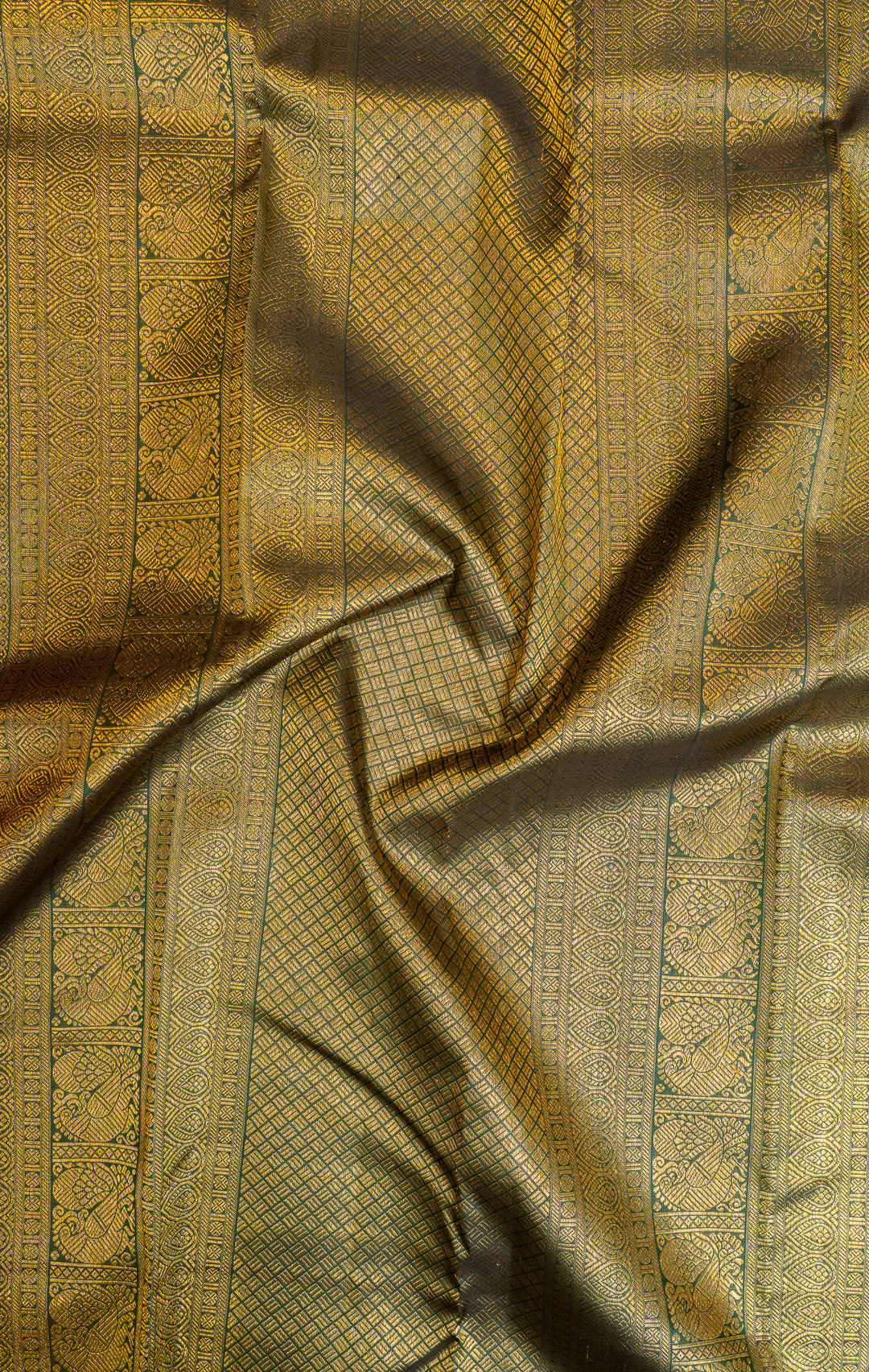 Red and green traditional pure Kanchipuram silk saree