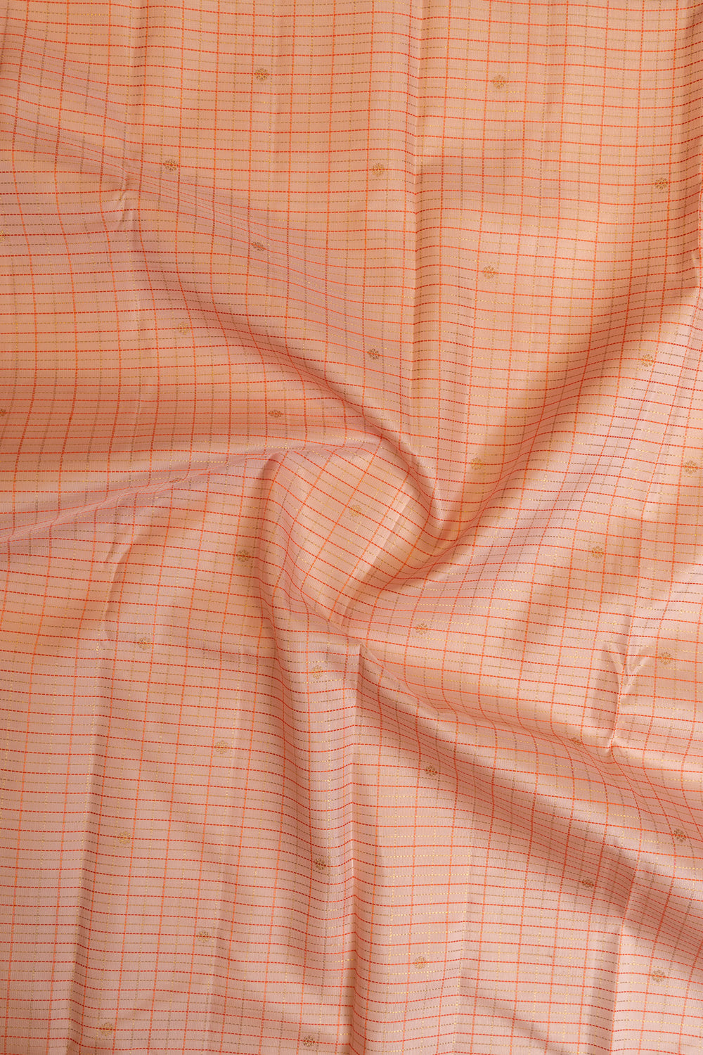 Peach and purple pure Kanchipuram silk saree
