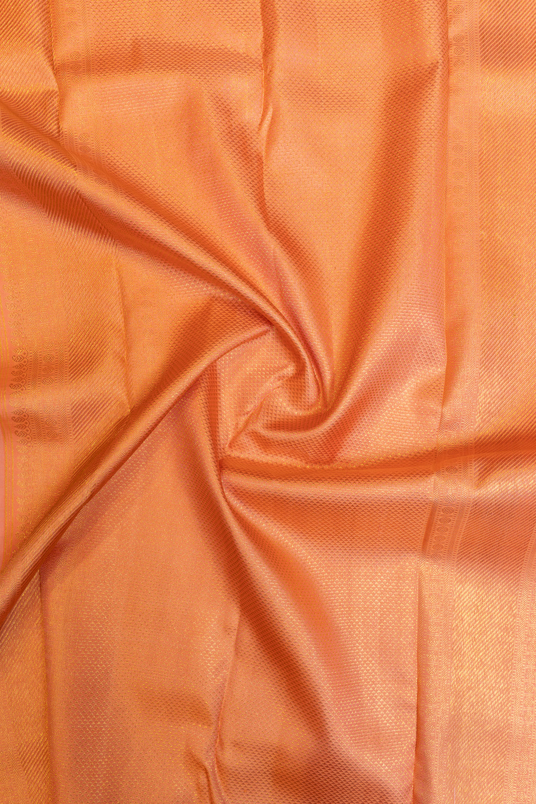 Light pink and peach floral brocade pure Kanchipuram silk saree