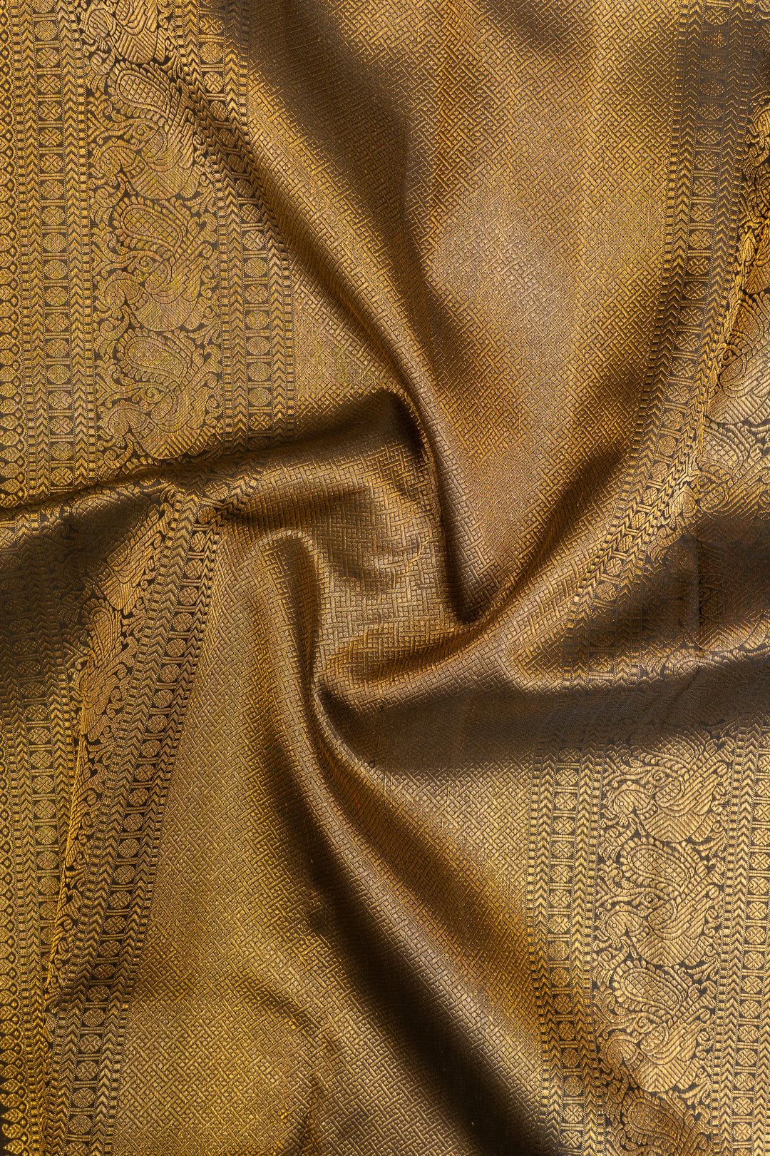 Mint green zari checks pure Kanchipuram silk saree