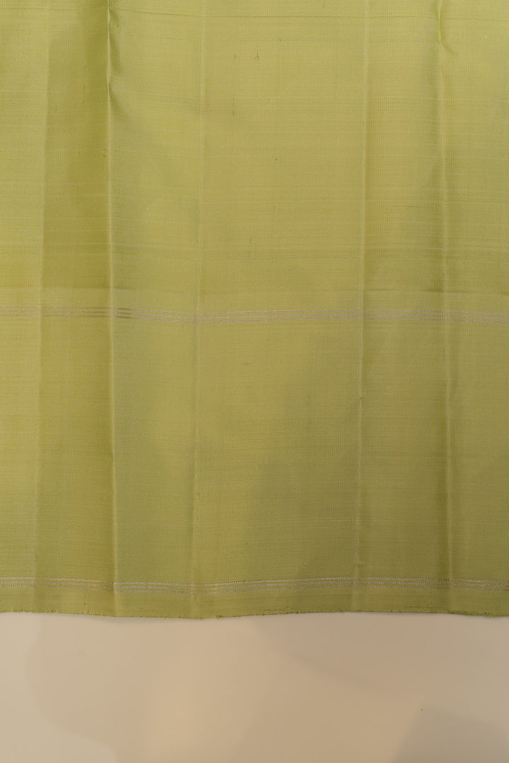 Purple and peach multi checks pure Kanchipuram silk saree