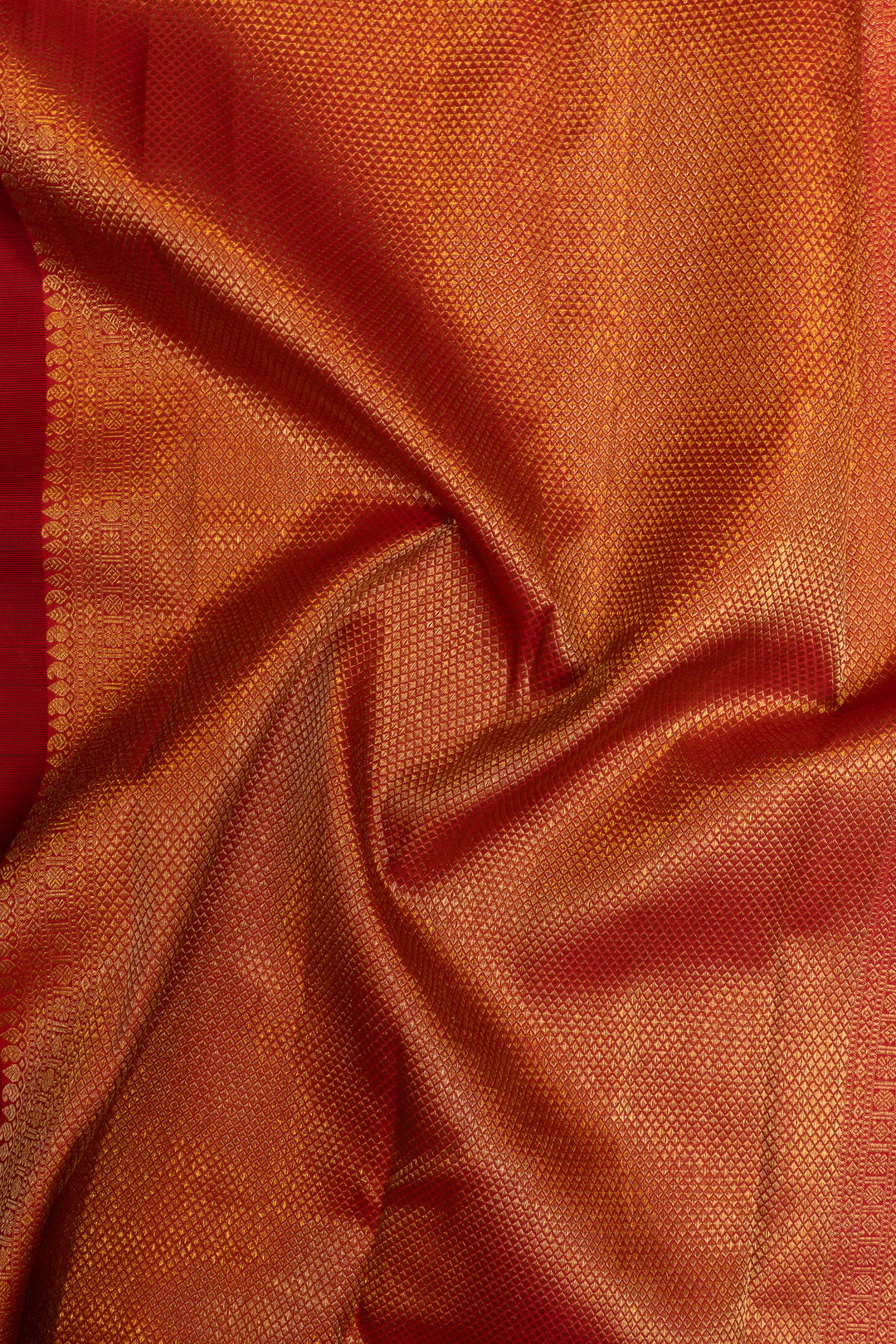 Dark blue and red turning border pure Kanchipuram silk saree