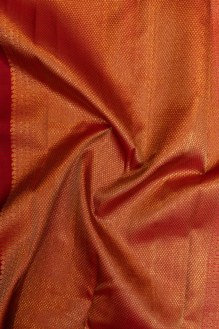Dark blue and red turning border pure Kanchipuram silk saree