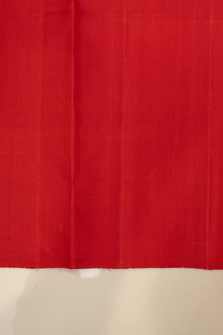 Dark blue and red turning border pure Kanchipuram silk saree