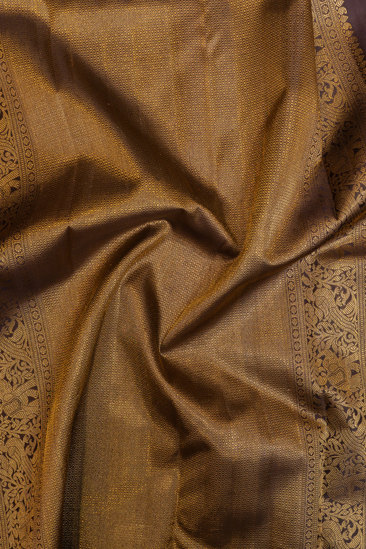 Red minakari brocade pure Kanchipuram silk saree