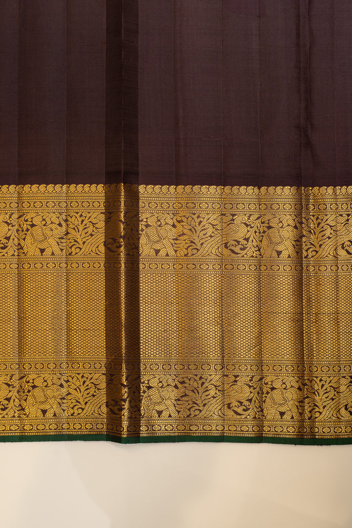 Red minakari brocade pure Kanchipuram silk saree