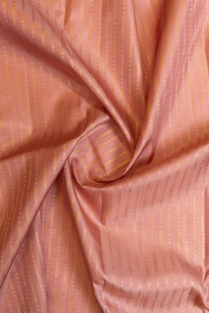 Mauve pink and Maroon turning border pure Kanchipuram silk saree