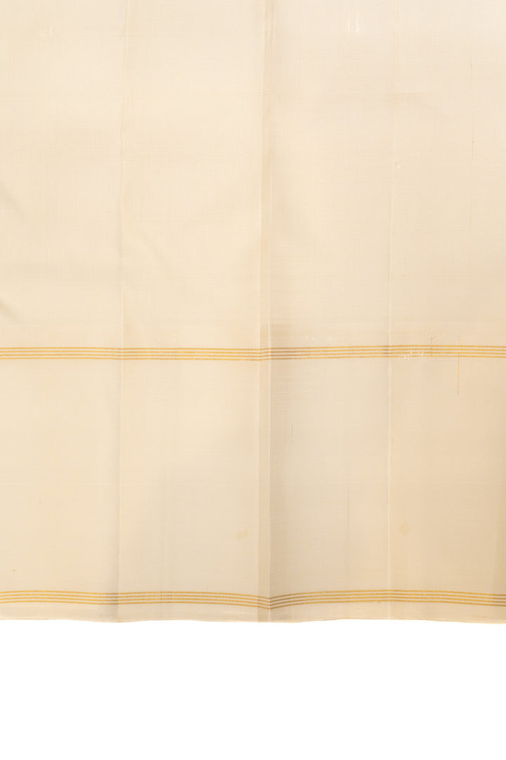Mint green and ivory linen Kanchipuram  silk saree