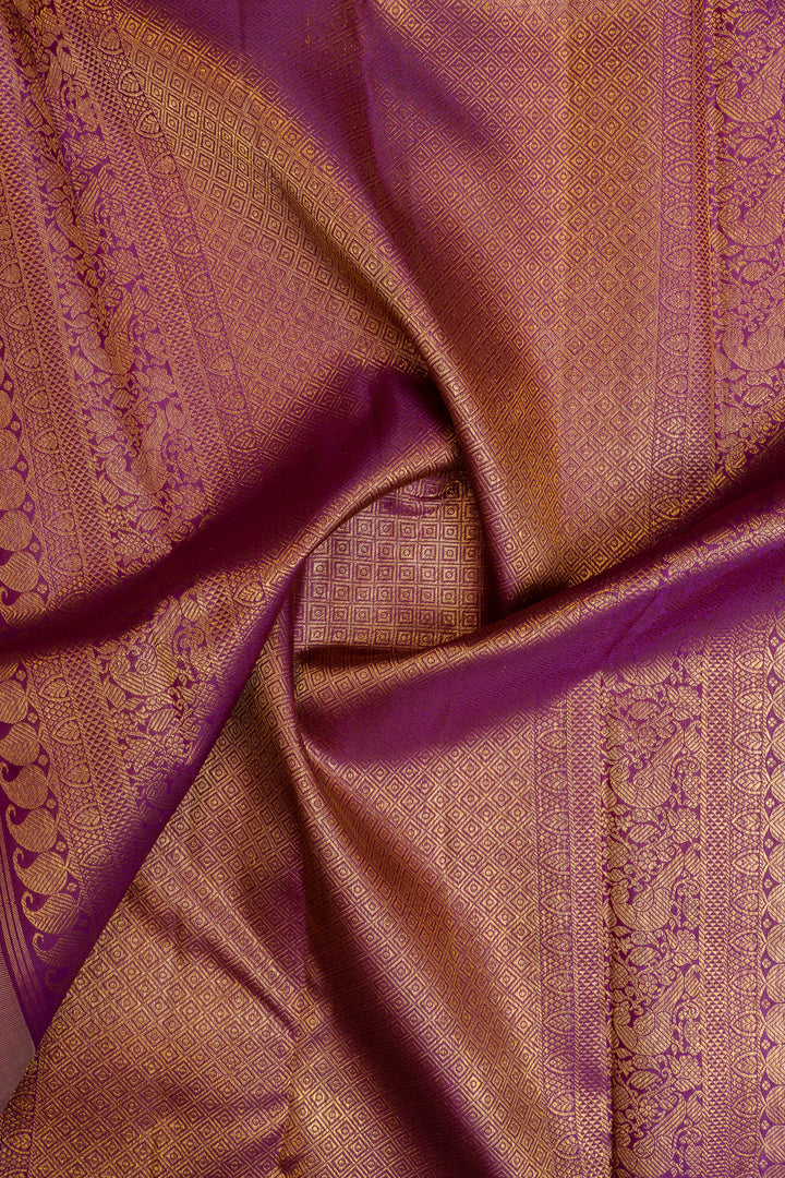 Lotus pink kodi visiri pure Kanchipuram silk saree