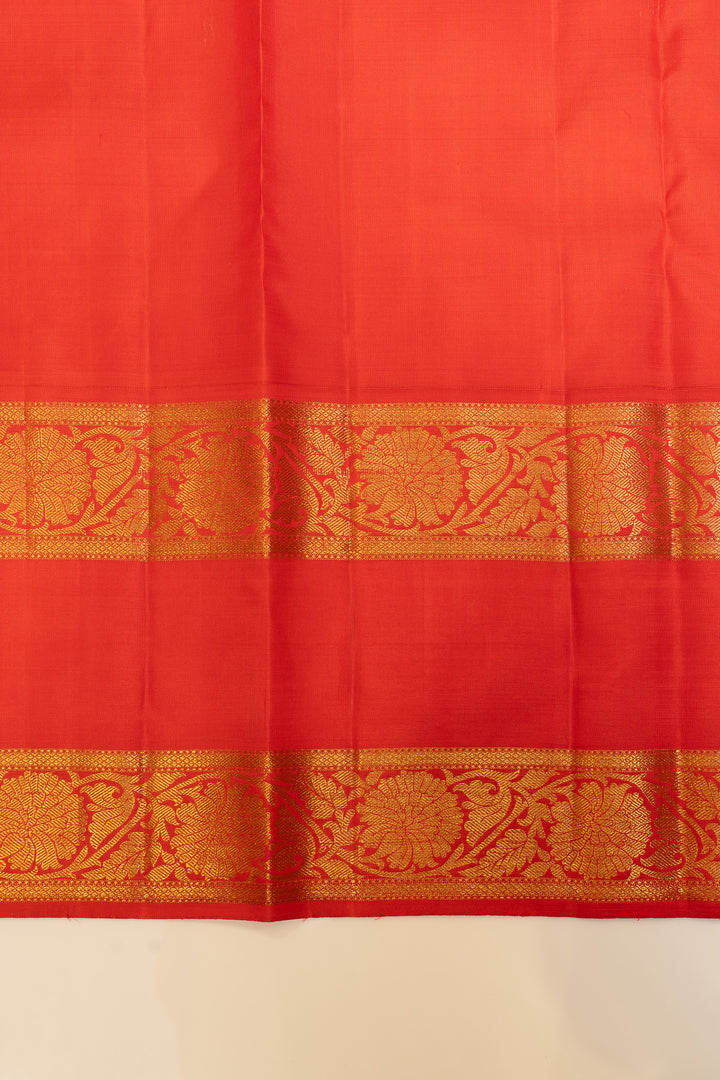 Gold and red pure Kanchipuram silk saree