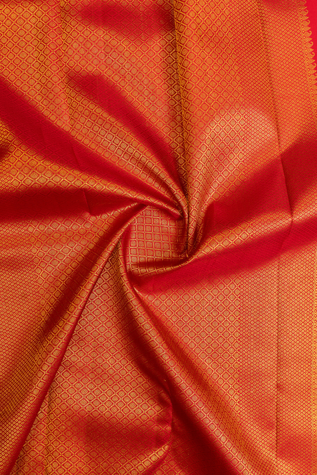 Red brocade pure Kanchipuram silk saree