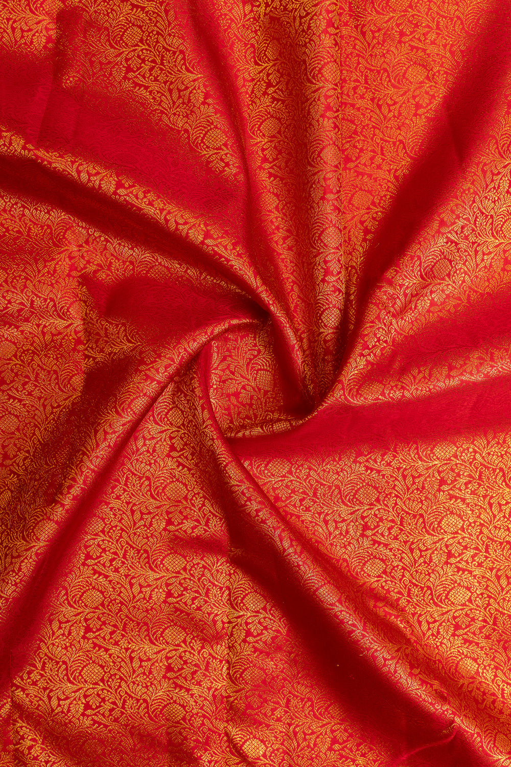 Red brocade pure Kanchipuram silk saree