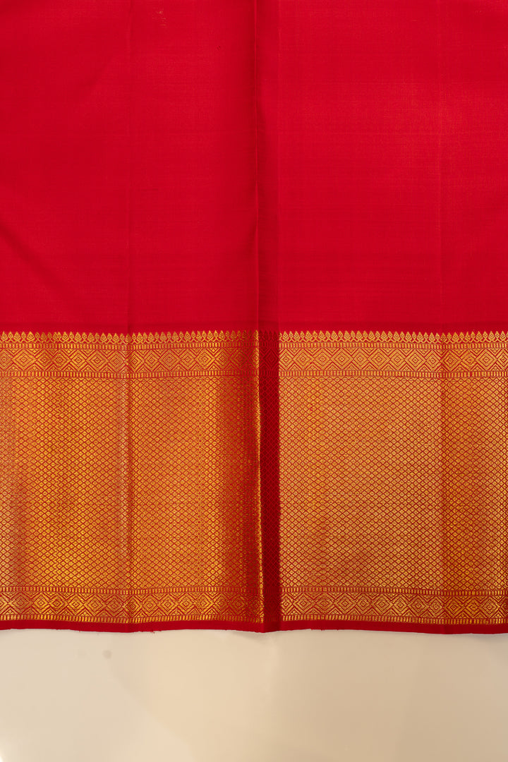 Red brocade pure Kanchipuram silk saree