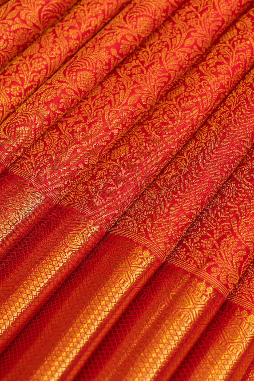 Red brocade pure Kanchipuram silk saree