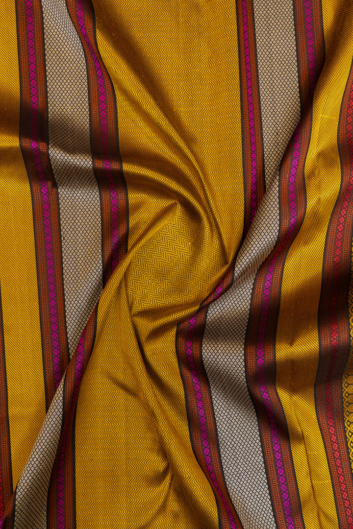Cream and black threadwork pure Kanchipuram silk saree