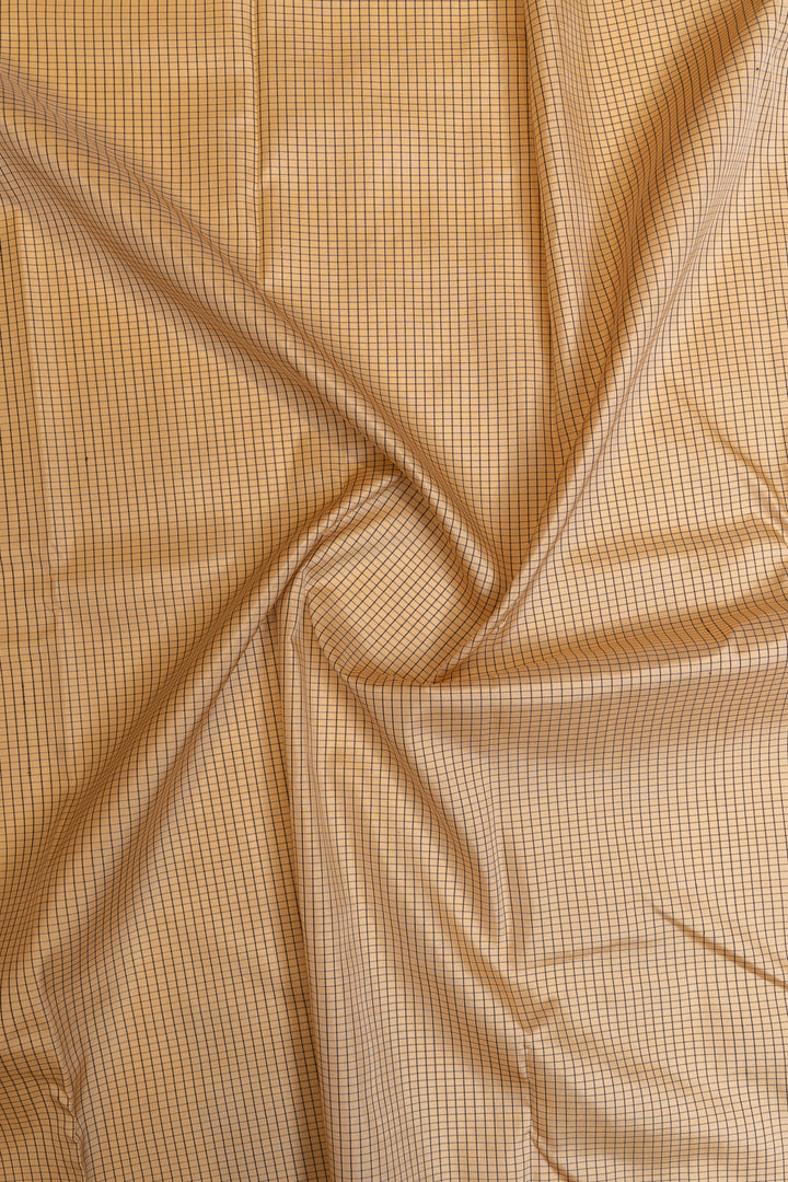 Cream and black threadwork pure Kanchipuram silk saree