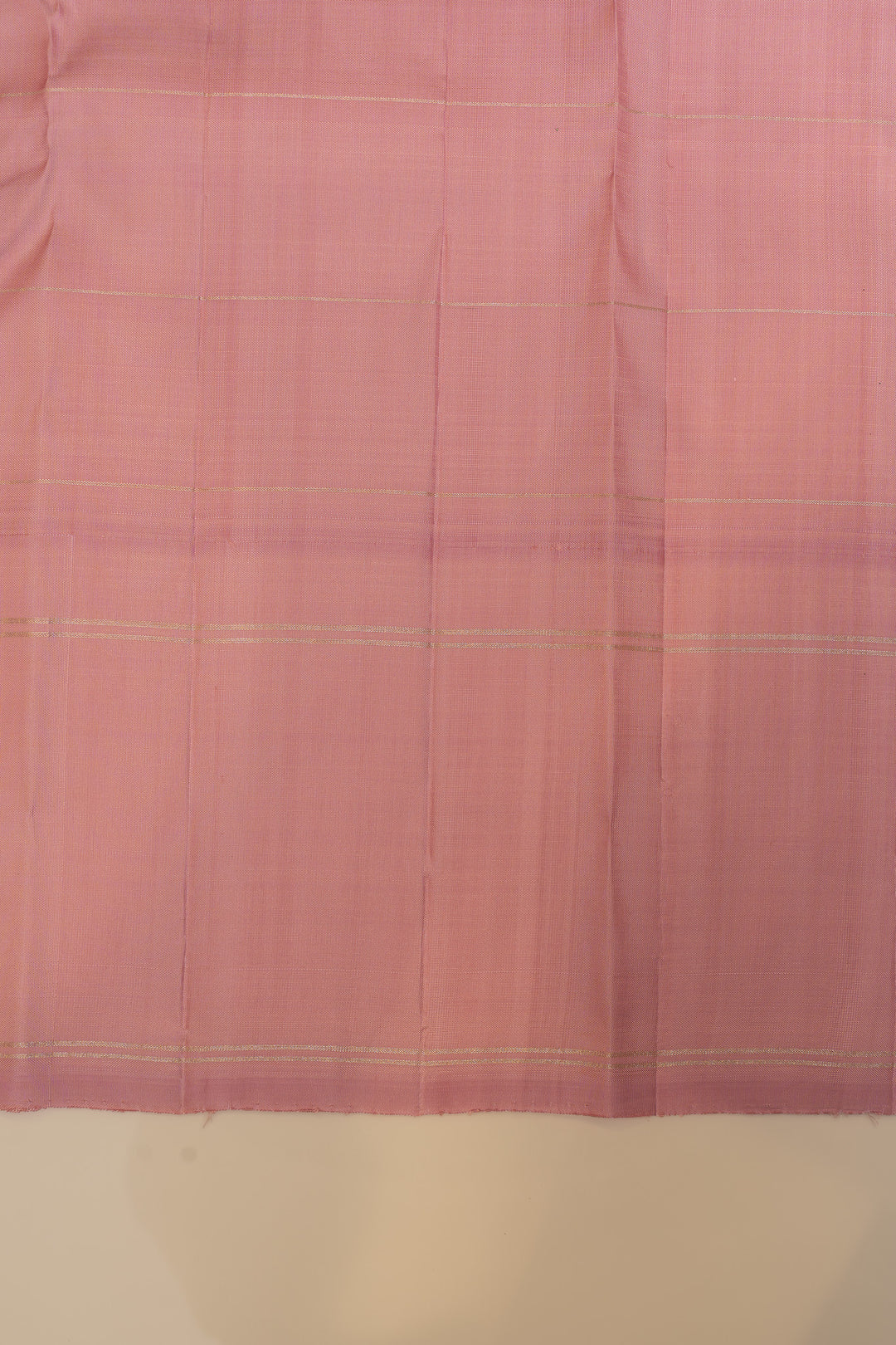 Lilac and brown multi checks pure Kanchipuram silk saree