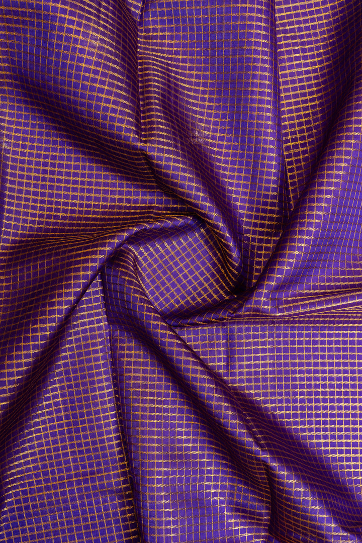 Purple and red pure Kanchipuram silk saree