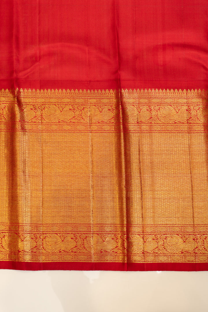 Purple and red pure Kanchipuram silk saree