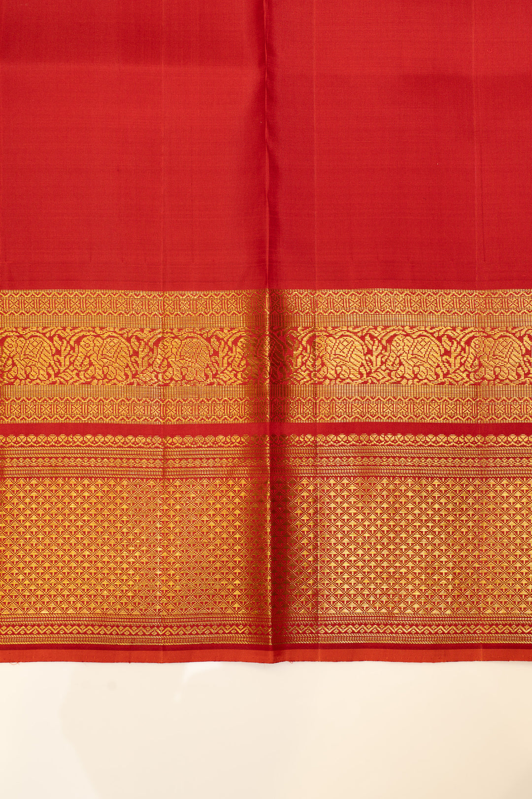 Green and red floral pure Kanchipuram silk saree