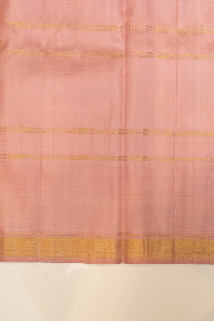 Pastel multi checks pure linen Kanchipuram silk saree