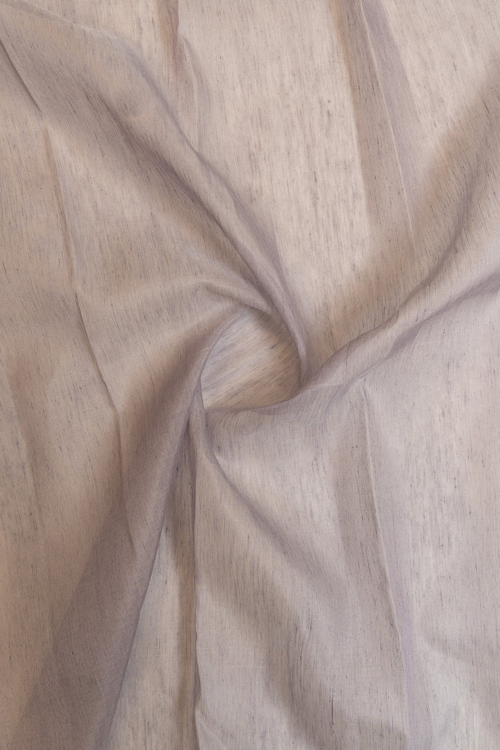 Lilac and ivory pure  linen Kanchipuram silk saree