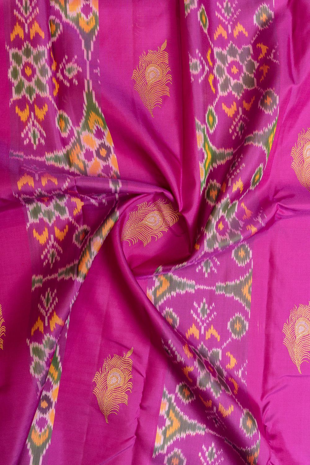 Purple ikat Kanchipuram pure silk saree