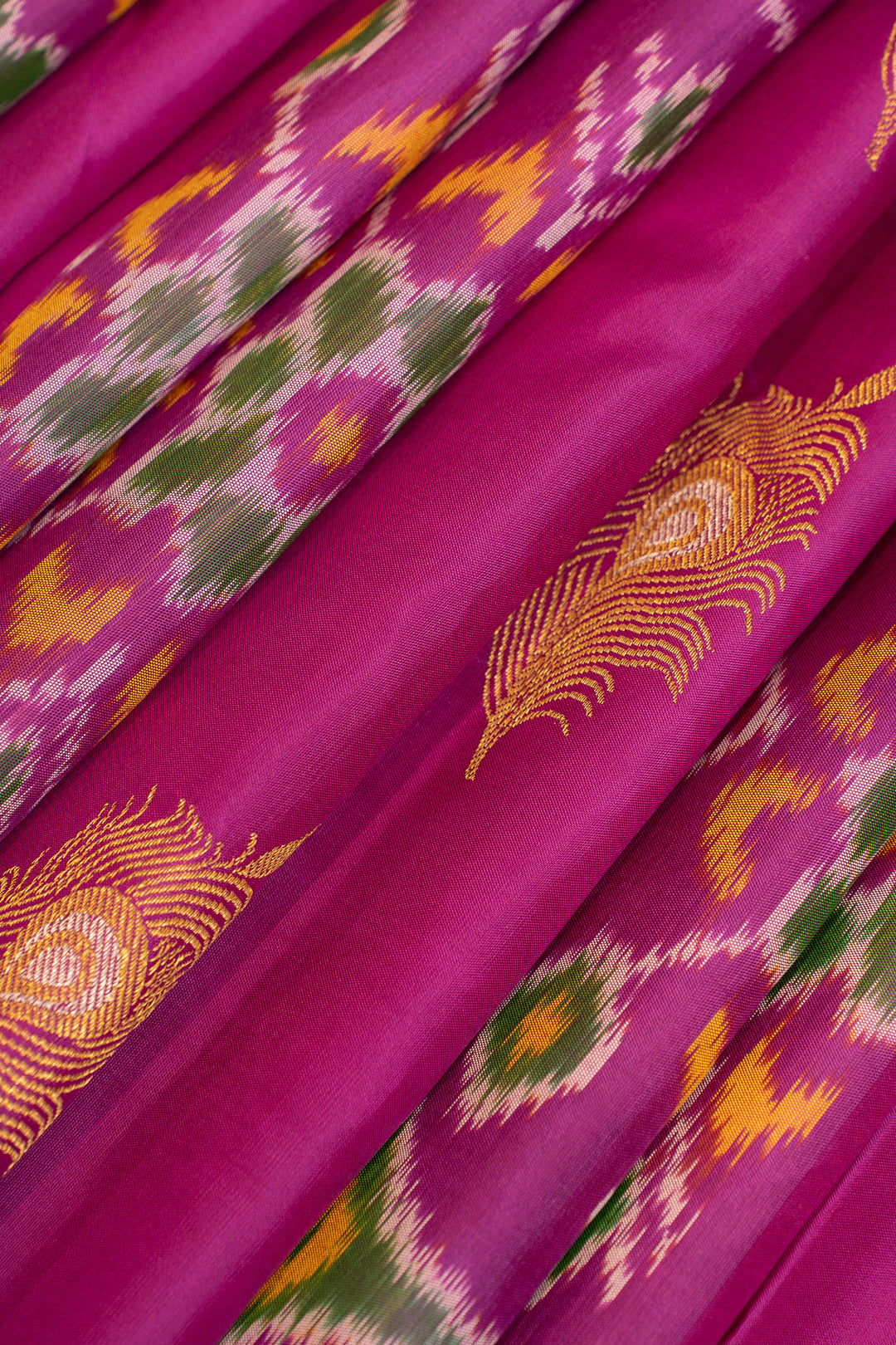 Purple ikat Kanchipuram pure silk saree