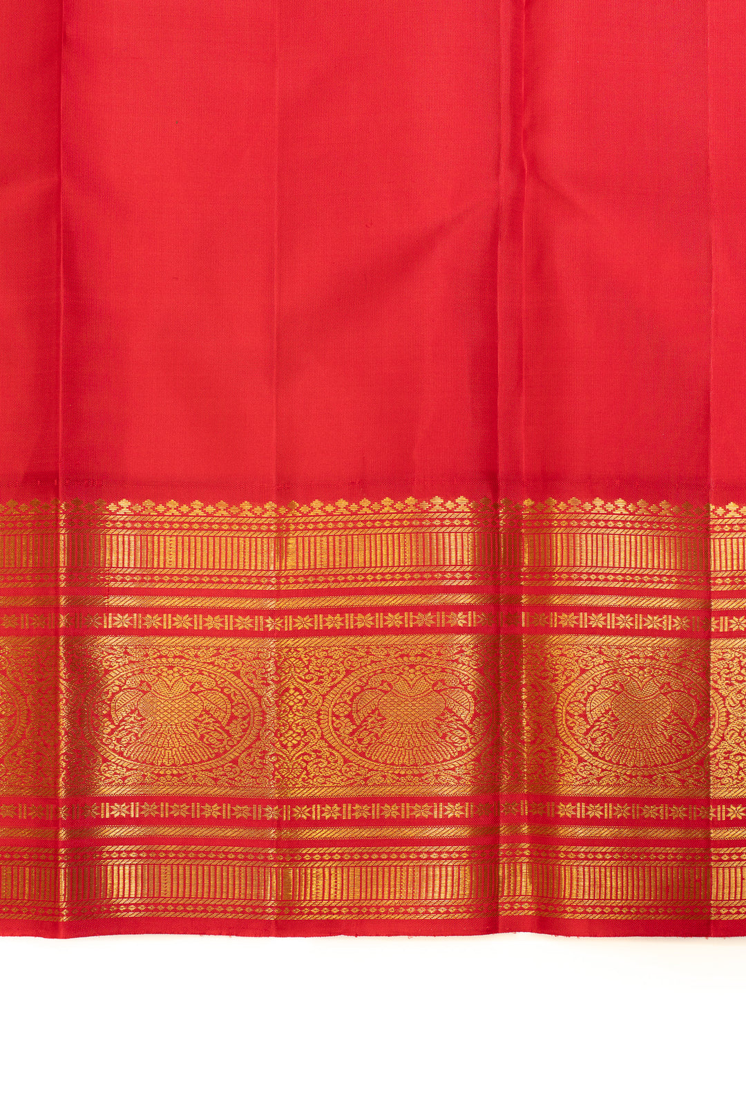 Rose pink and red pure Kanchipuram silk saree