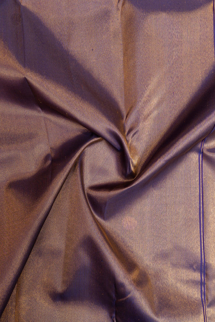 Rust and blue rising 8 Kol brocade pure Kanchipuram silk saree