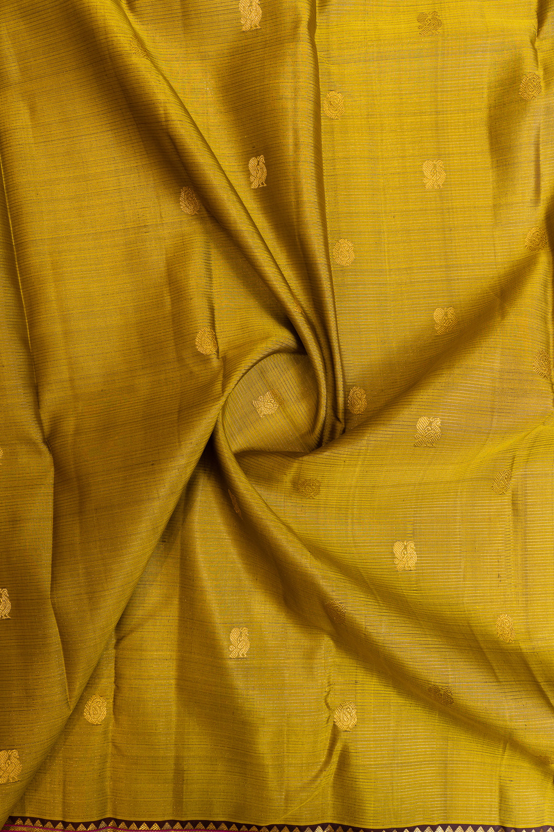 Mehendi green and brown pure Kanchipuram silk saree