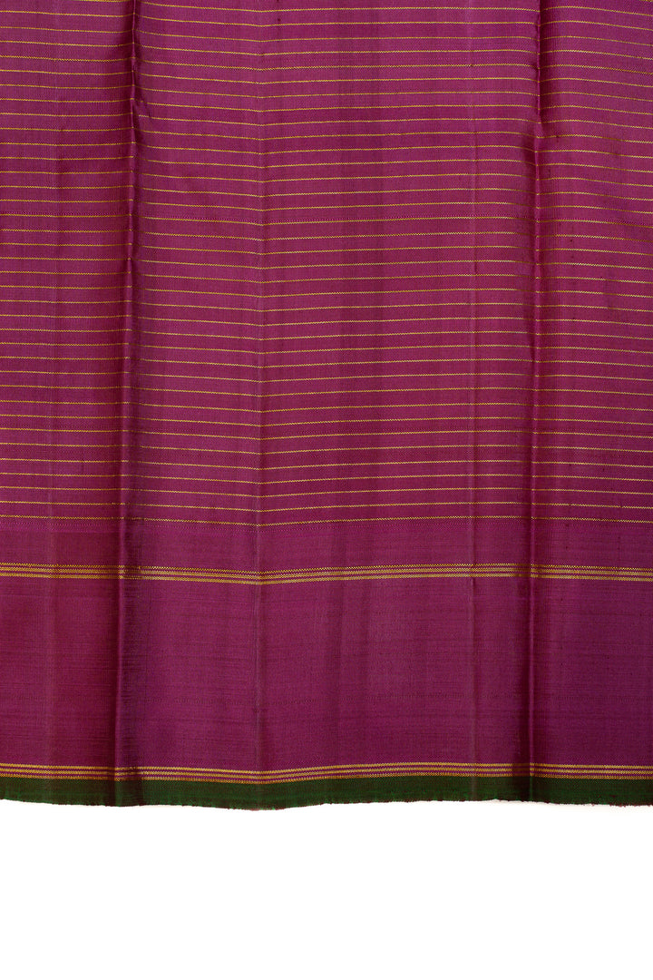 Green and magenta zari checks pure Kanchipuram silk saree