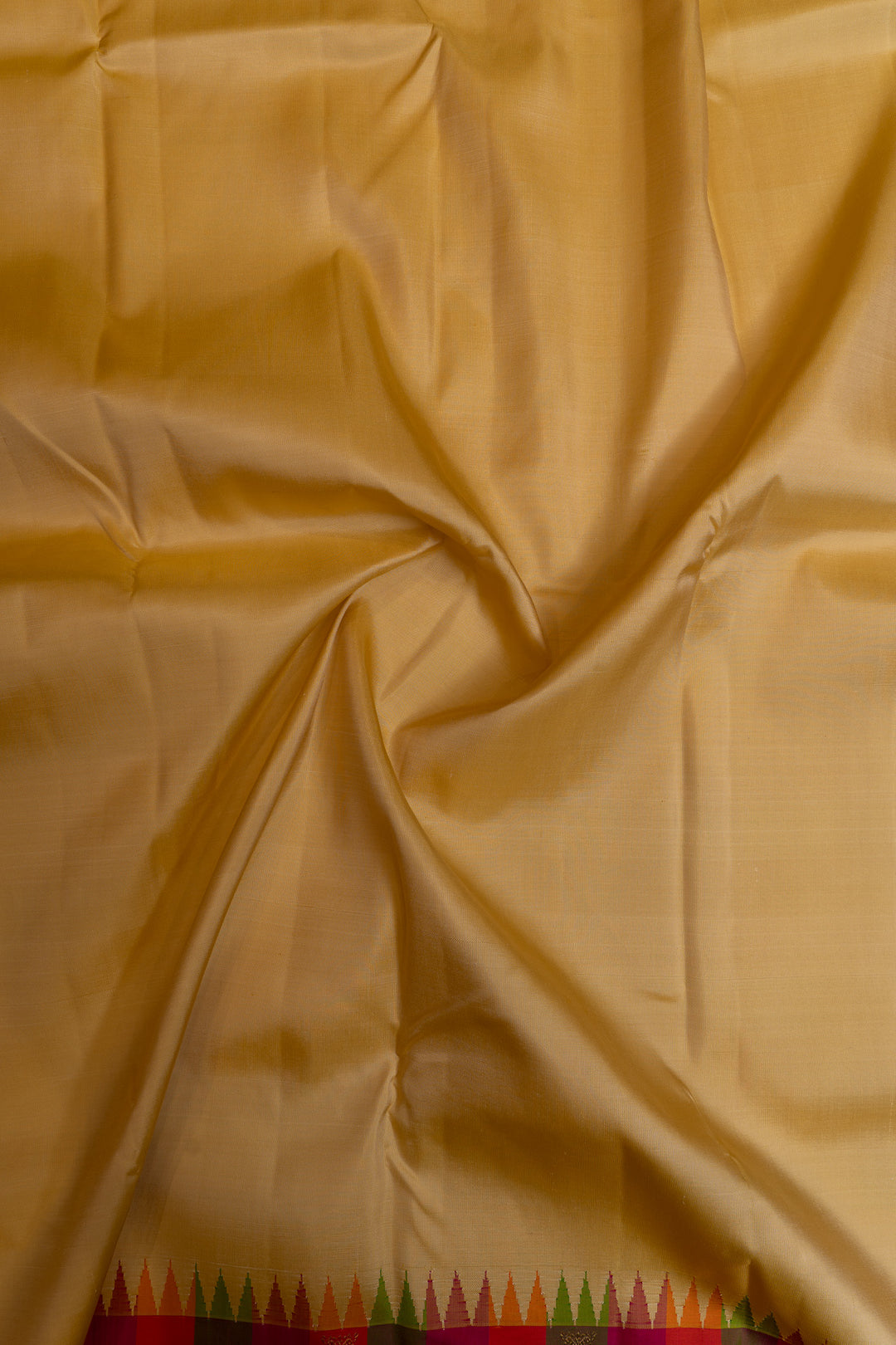 Beige multi checks border pure Kanchipuram silk saree