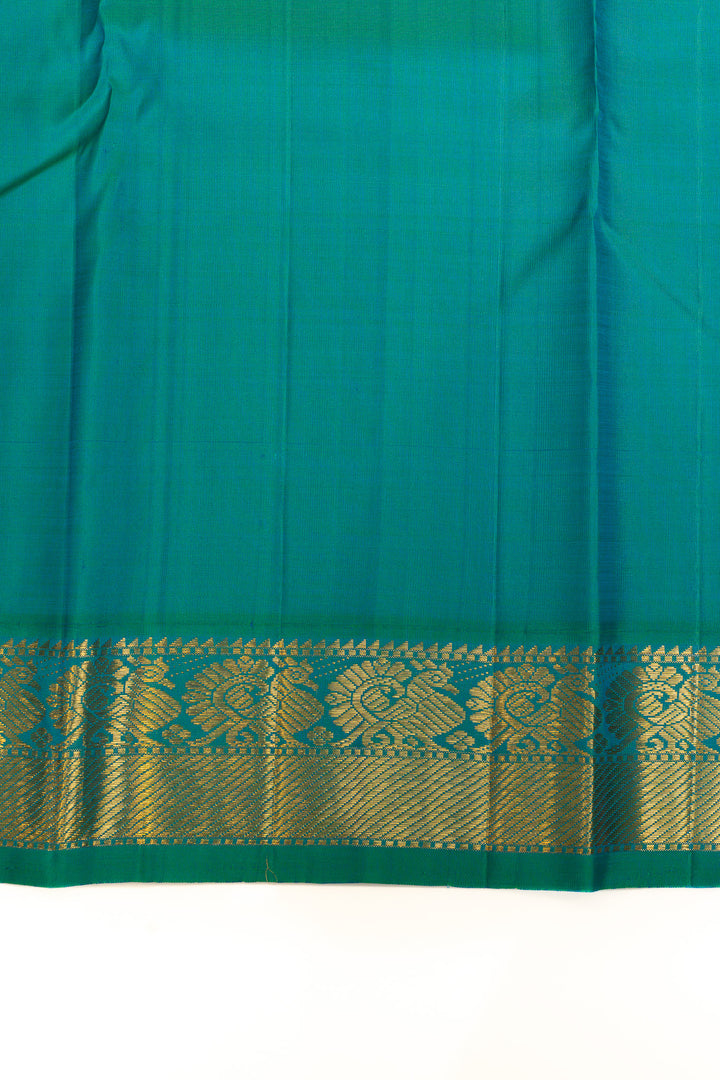 Purple and blue vintage pure Kanchipuram silk saree
