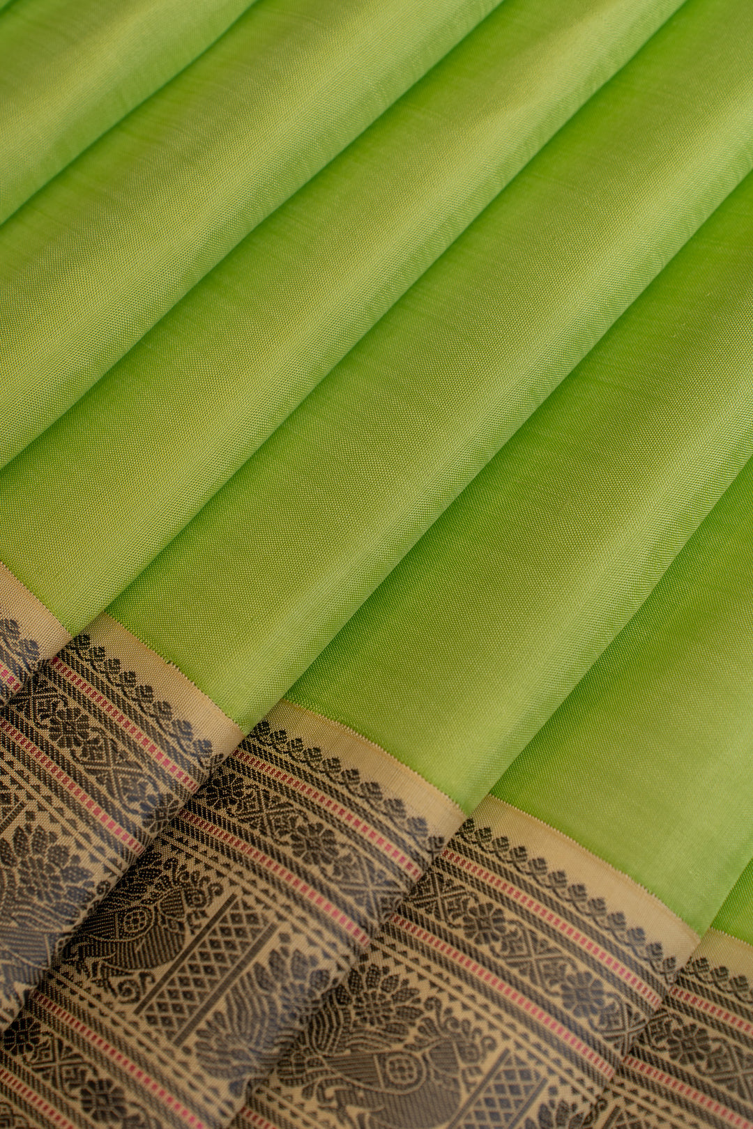 Mint green threadwork pure Kanchipuram silk saree