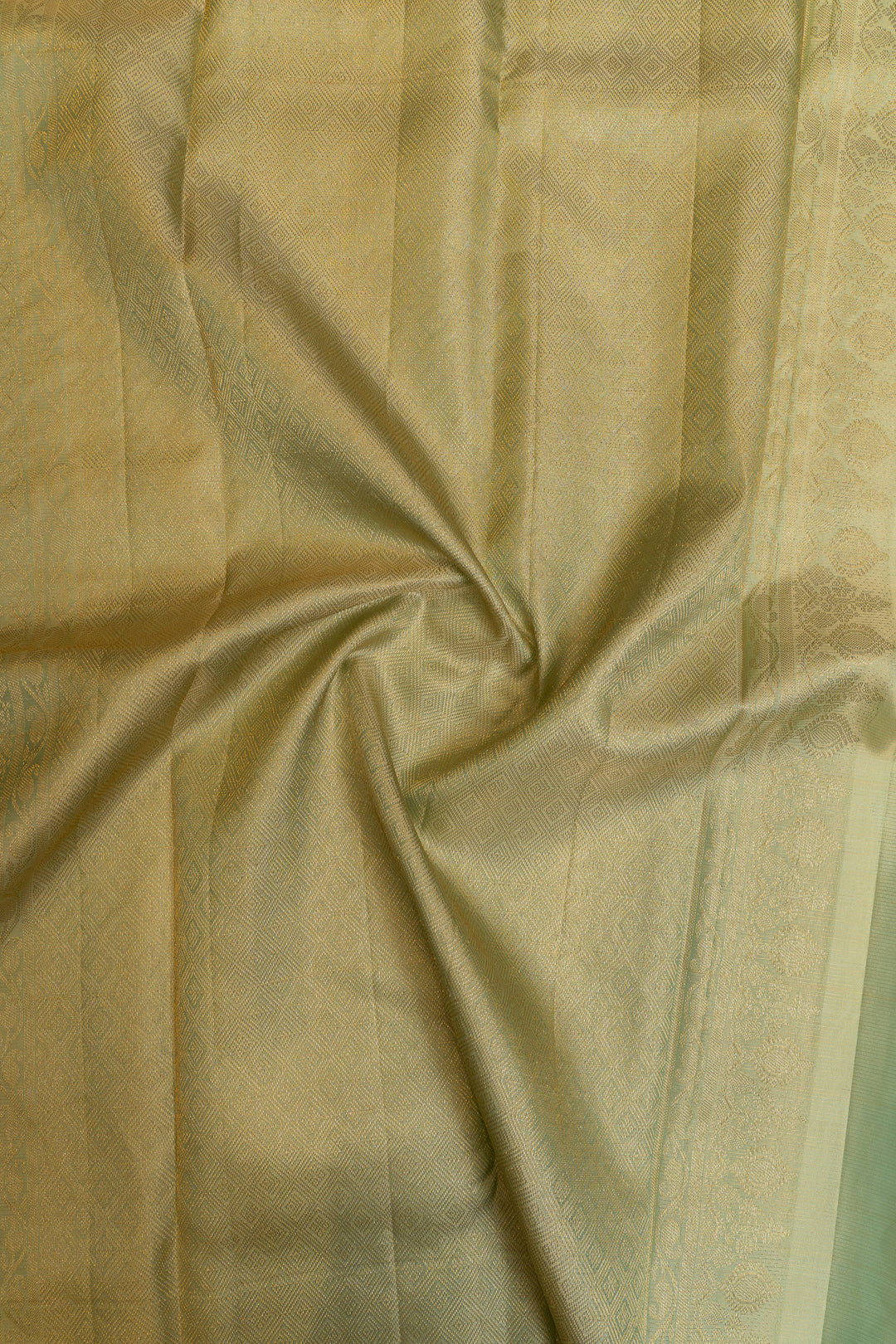 Pastel green zari stripes pure Kanchipuram silk saree