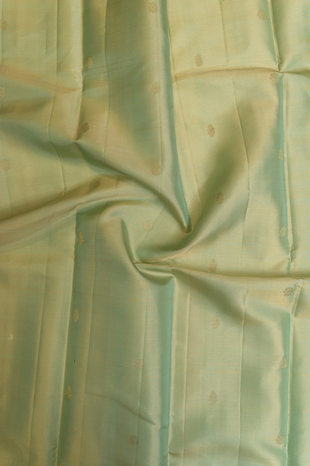 Pastel green zari stripes pure Kanchipuram silk saree