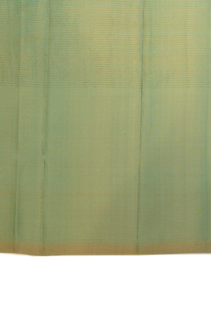Pastel green zari stripes pure Kanchipuram silk saree