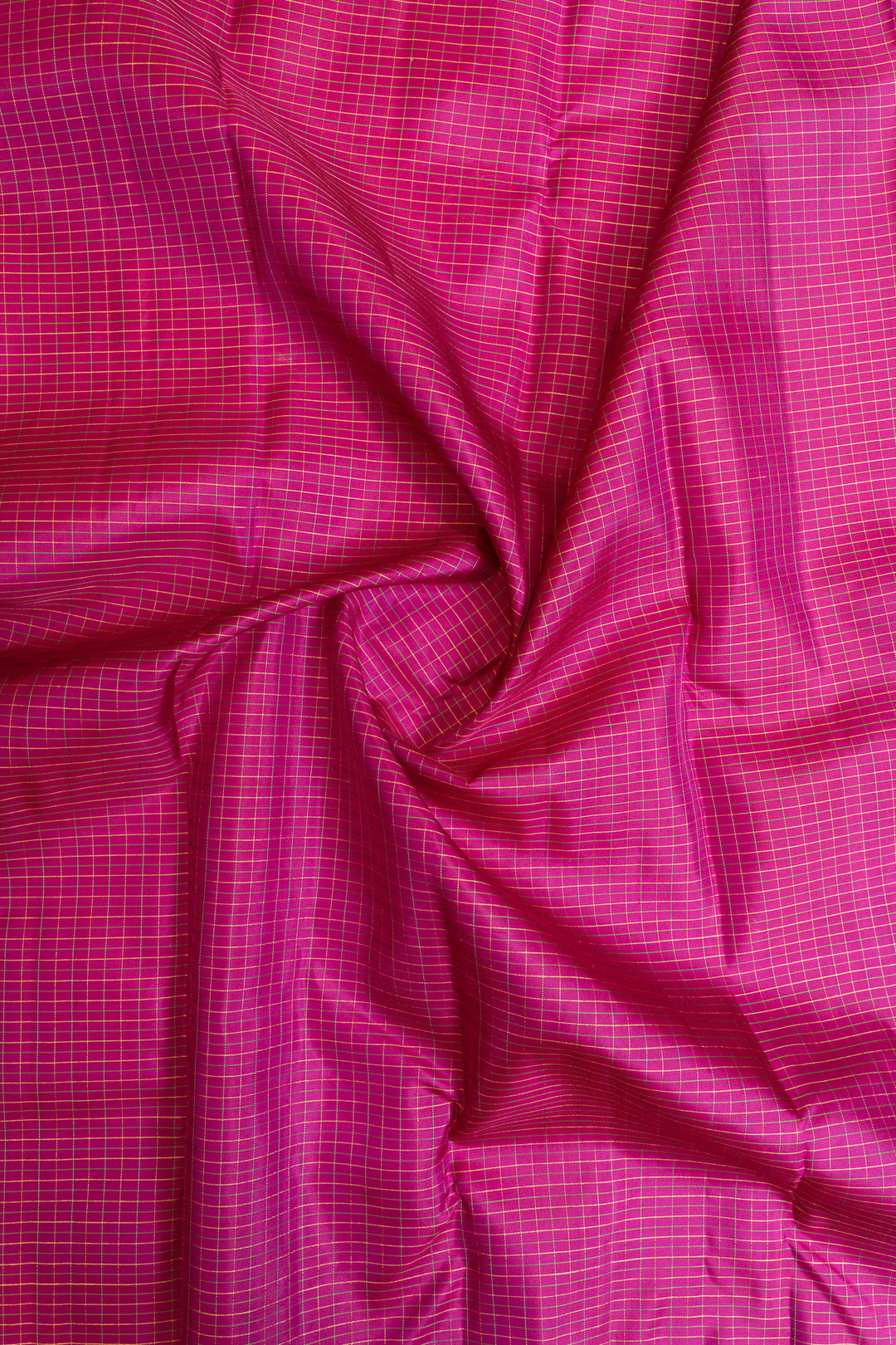Magenta thread checks pure Kanchipuram silk saree