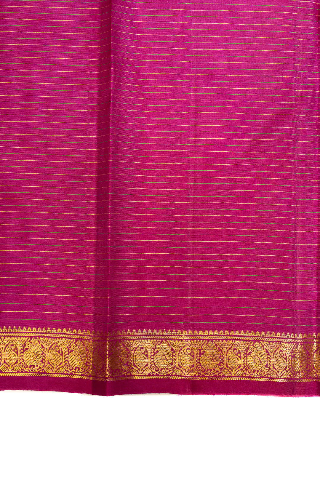 Magenta thread checks pure Kanchipuram silk saree