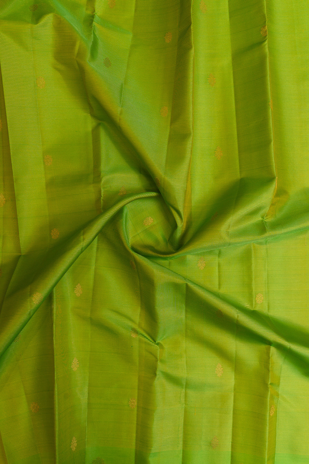 Parrot green zari stripes pure Kanchipuram silk saree