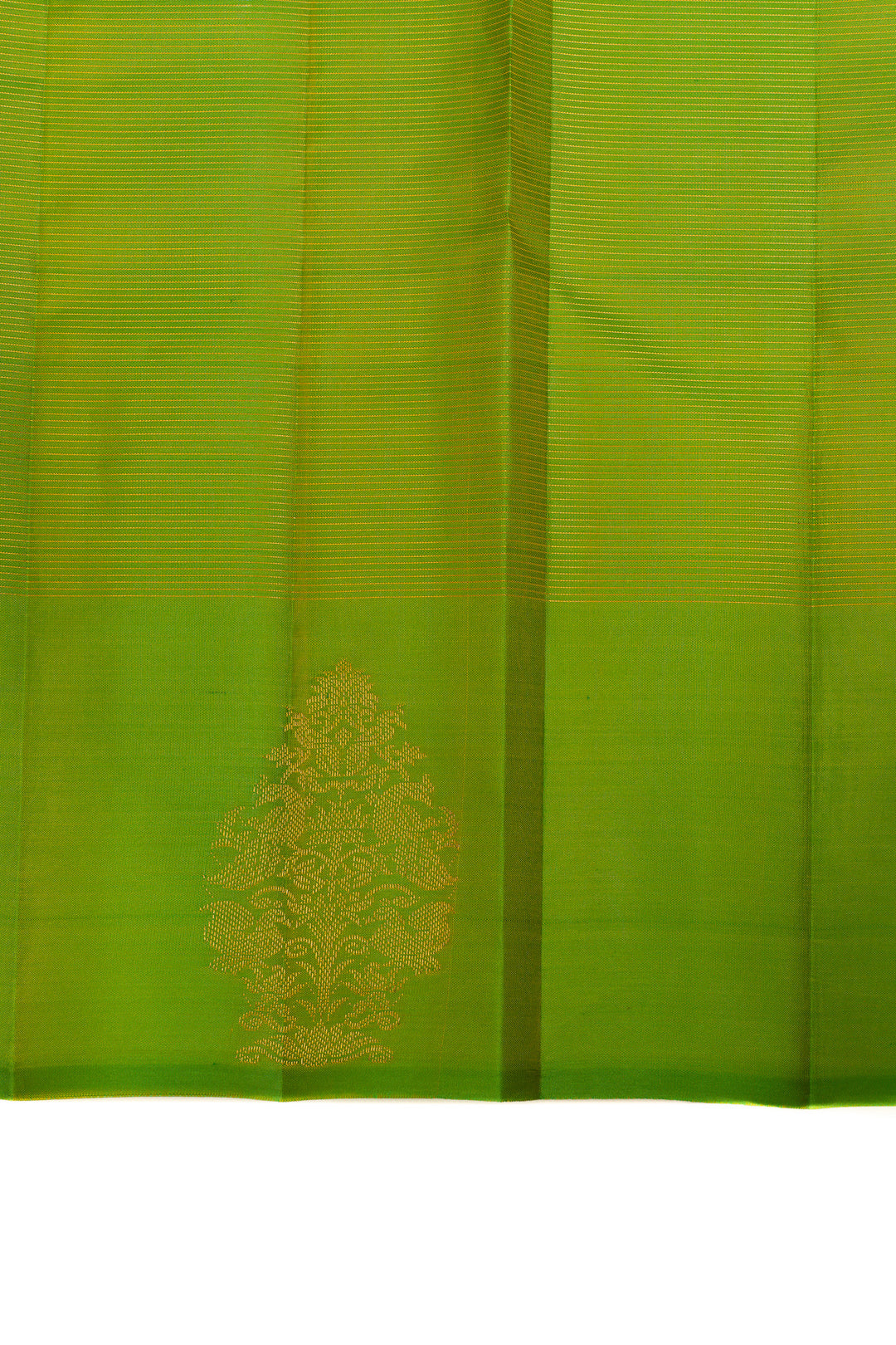 Parrot green zari stripes pure Kanchipuram silk saree