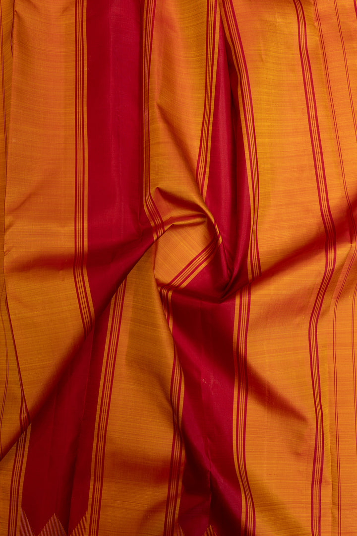 Red  temple threadwork pure Kanchipuram silk saree