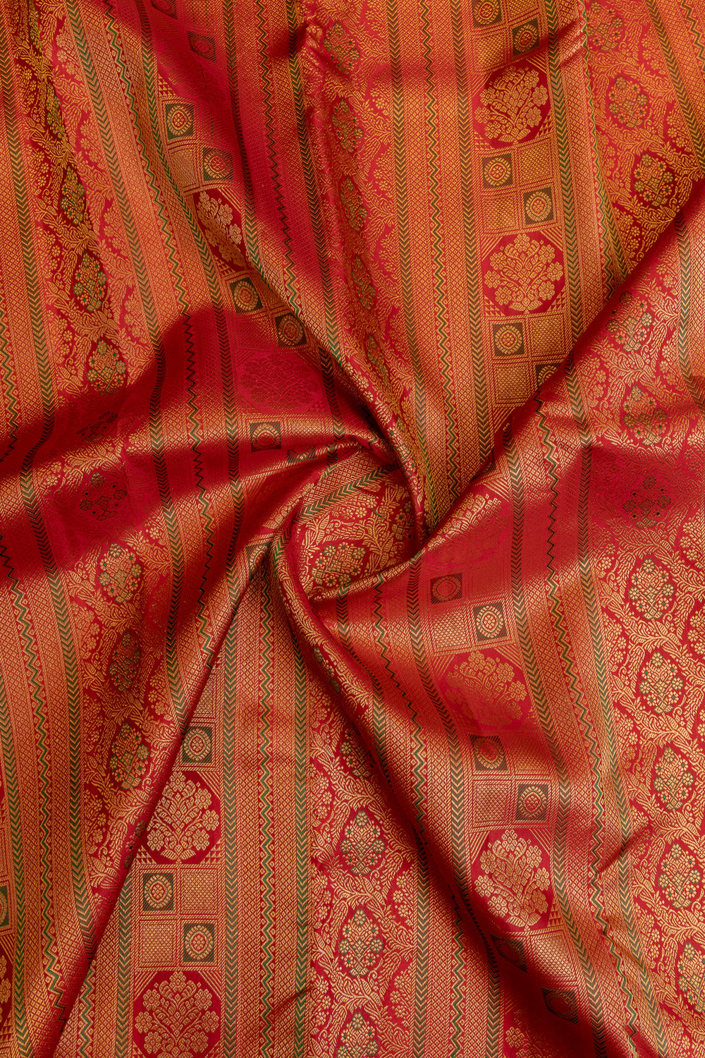 Maroon panel brocade pure Kanchipuram silk saree