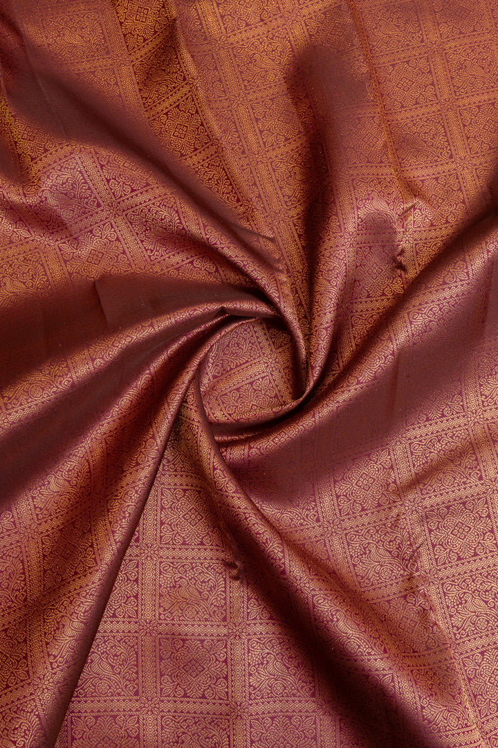 Mulberry purple brocade pure Kanchipuram silk saree