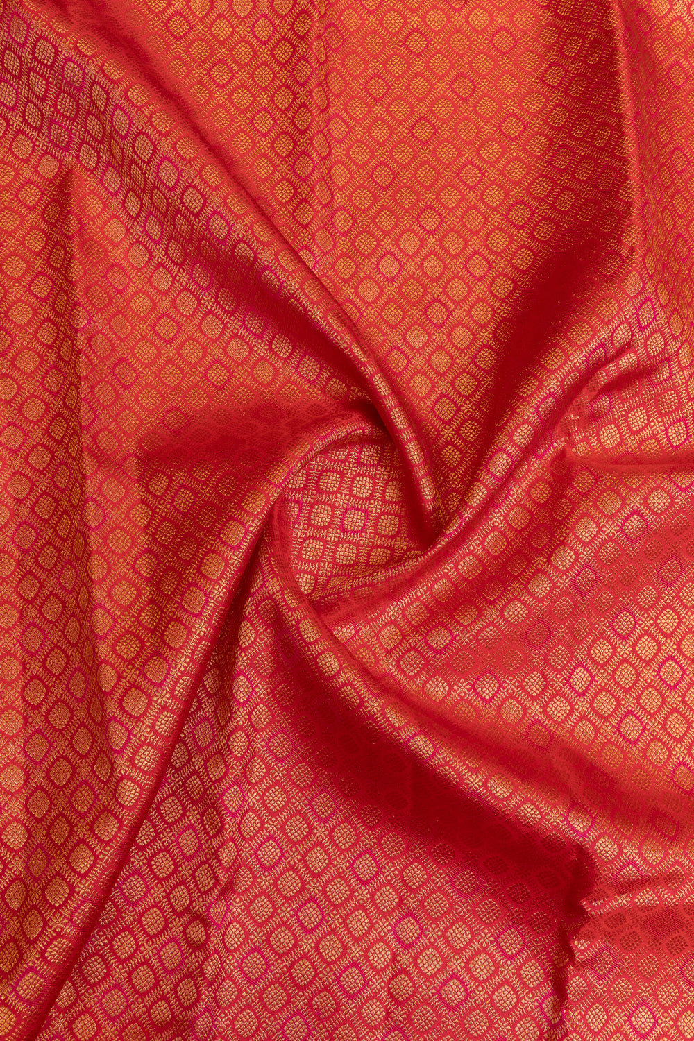 Peach diamond brocade pure Kanchipuram silk saree
