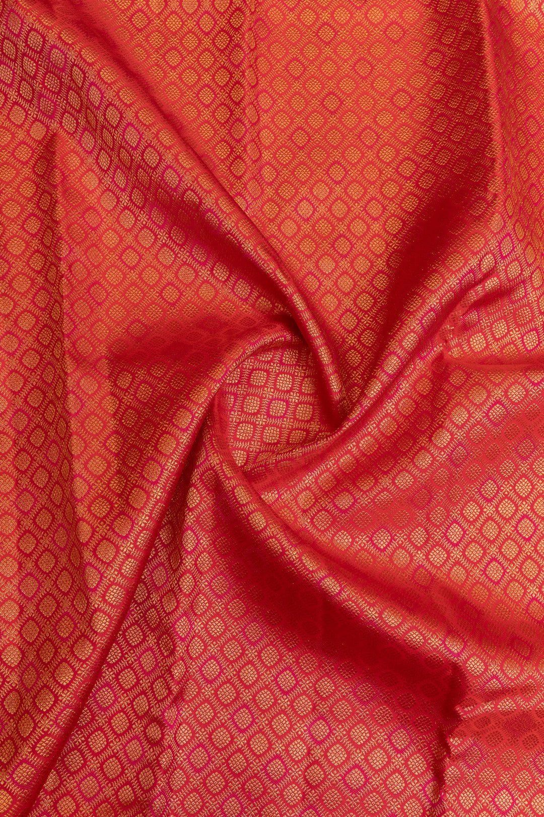 Peach diamond brocade pure Kanchipuram silk saree