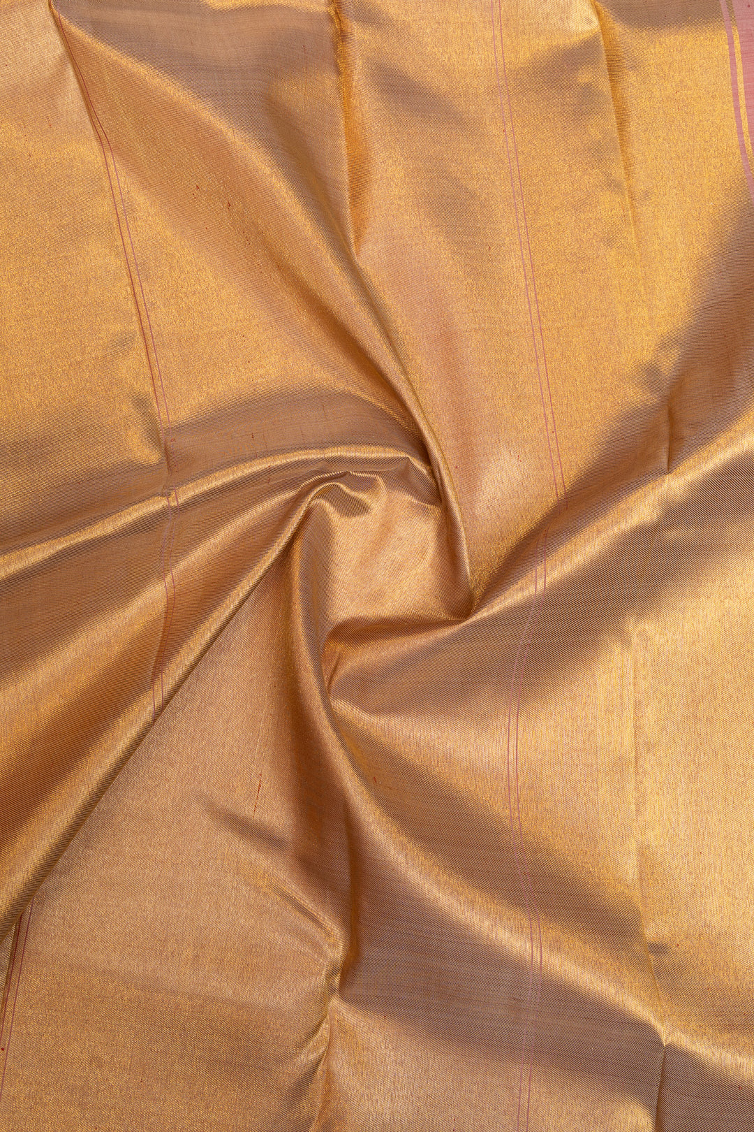 Off white multi temple 8 Kol pure Kanchipuram silk saree