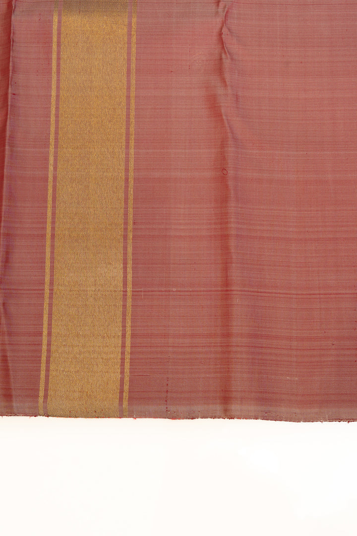 Off white multi temple 8 Kol pure Kanchipuram silk saree